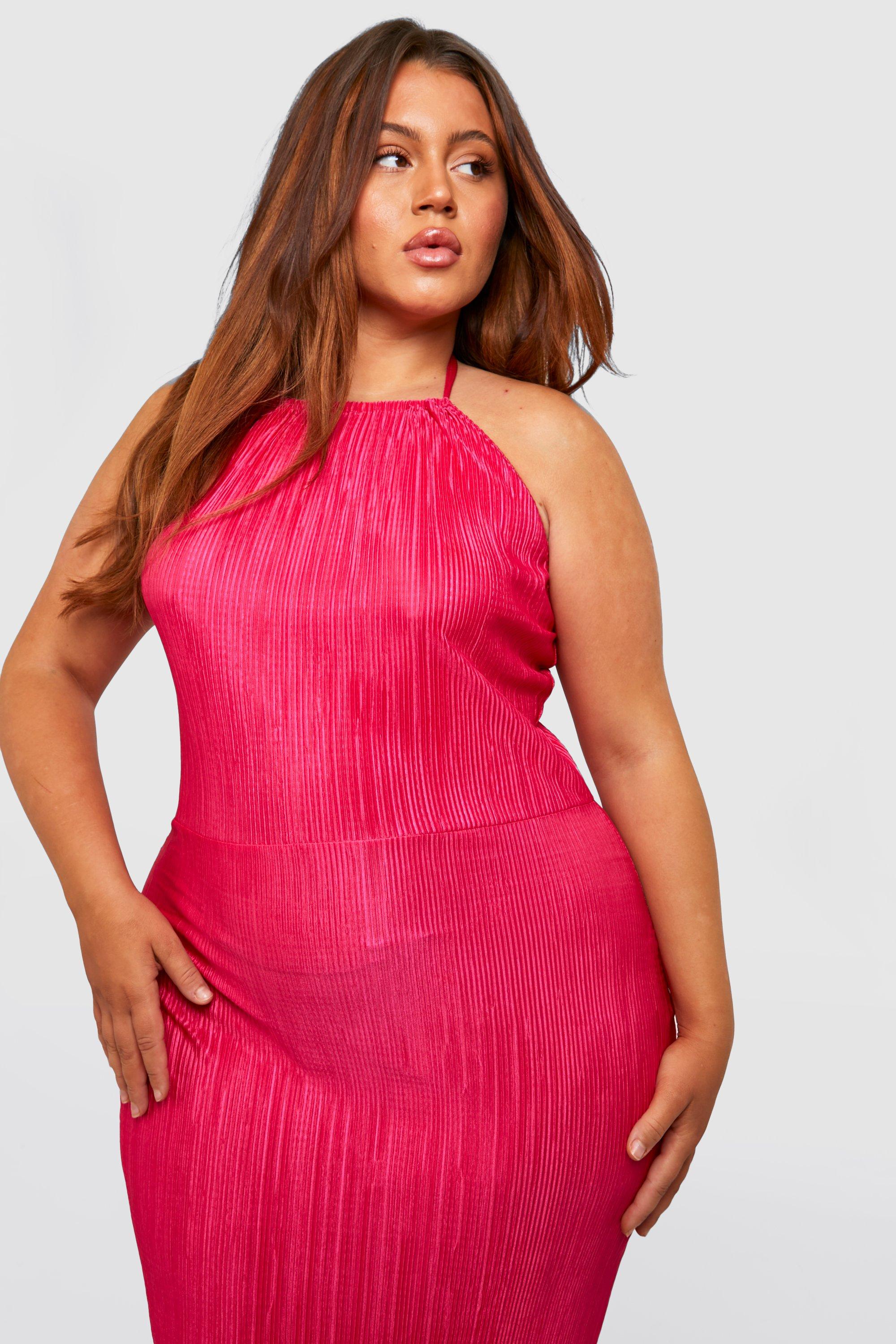 Hot pink dress outlet boohoo